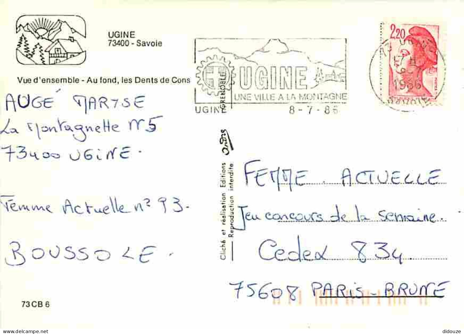 73 - Ugine - Vue D'ensemble - Au Fond Les Dents De Cons - CPM - Voir Scans Recto-Verso - Ugine