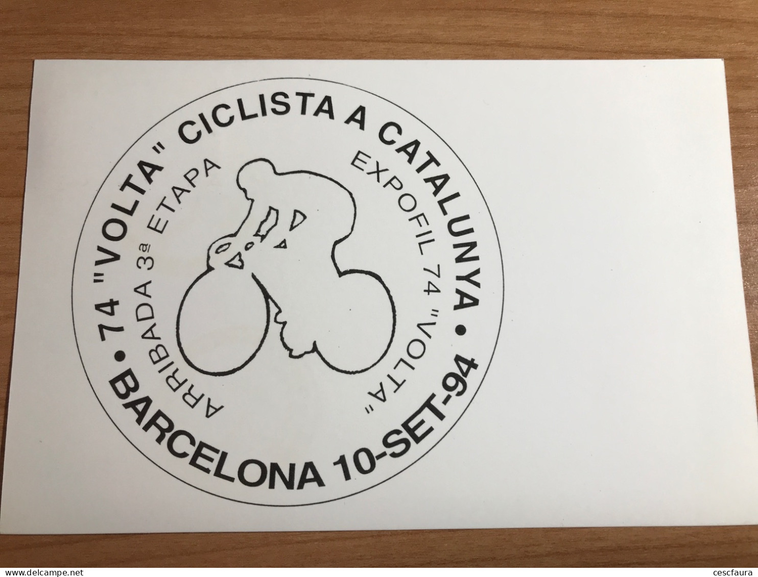 Carte Postale 74e Tour Cycliste De Catalogne 1994 Avec Cachet De La Poste Volta Ciclista A Catalunya - Cycling