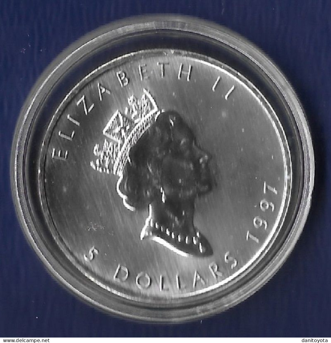 CANADA AÑO 1997 5 DOLLARES PLATA " HOJA DE ARCE" PESO 31,6 GR - Canada