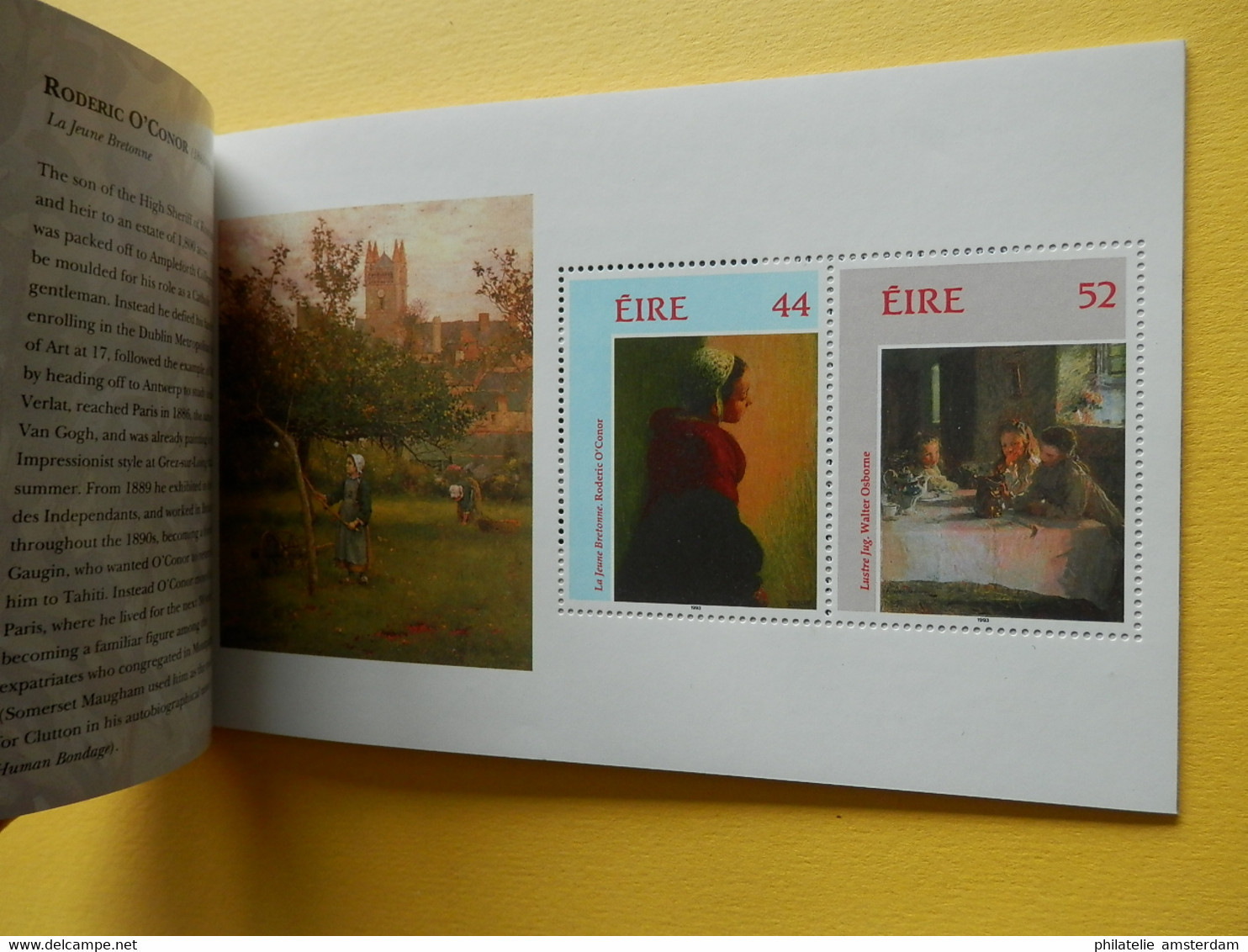 Ireland 1993, IRISH IMPRESSIONISM: Mi 817-20, ** BK - Postzegelboekjes