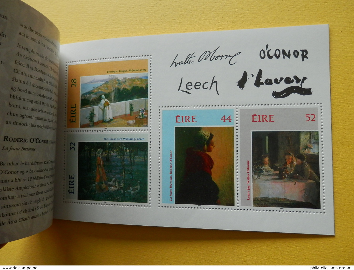 Ireland 1993, IRISH IMPRESSIONISM: Mi 817-20, ** BK - Carnets