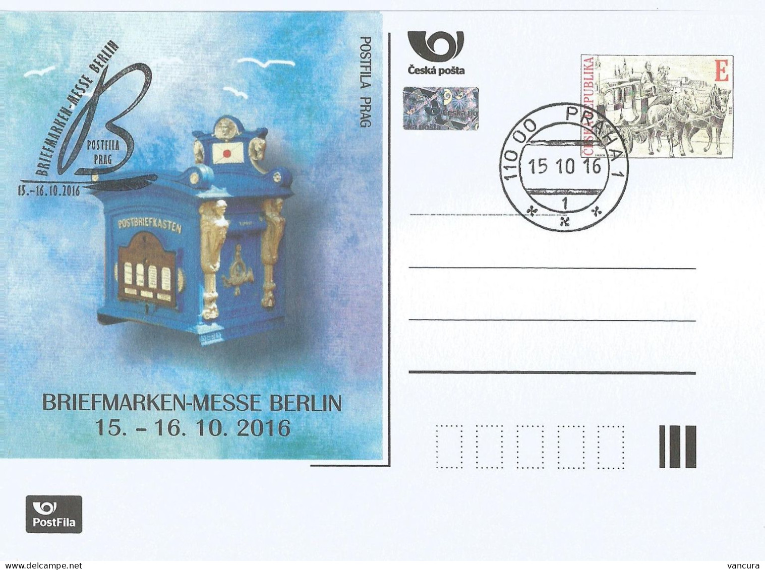 CDV Czech Republic Berlin Stamp Exhibition 2016 Mailbox - Cartes Postales