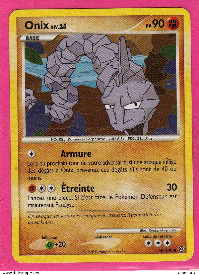 Carte Pokemon 2009 Diamant Et Perle Tempete 69/100 Onix 90pv Bon Etat - Diamond & Pearl 