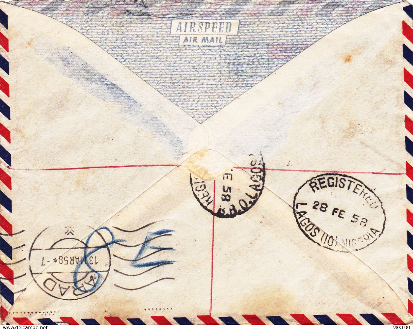 HISTORICAL DOCUMENTS  REGISTERED   COVERS NICE FRANKING 1958 NIGERIA - Nigeria (1961-...)