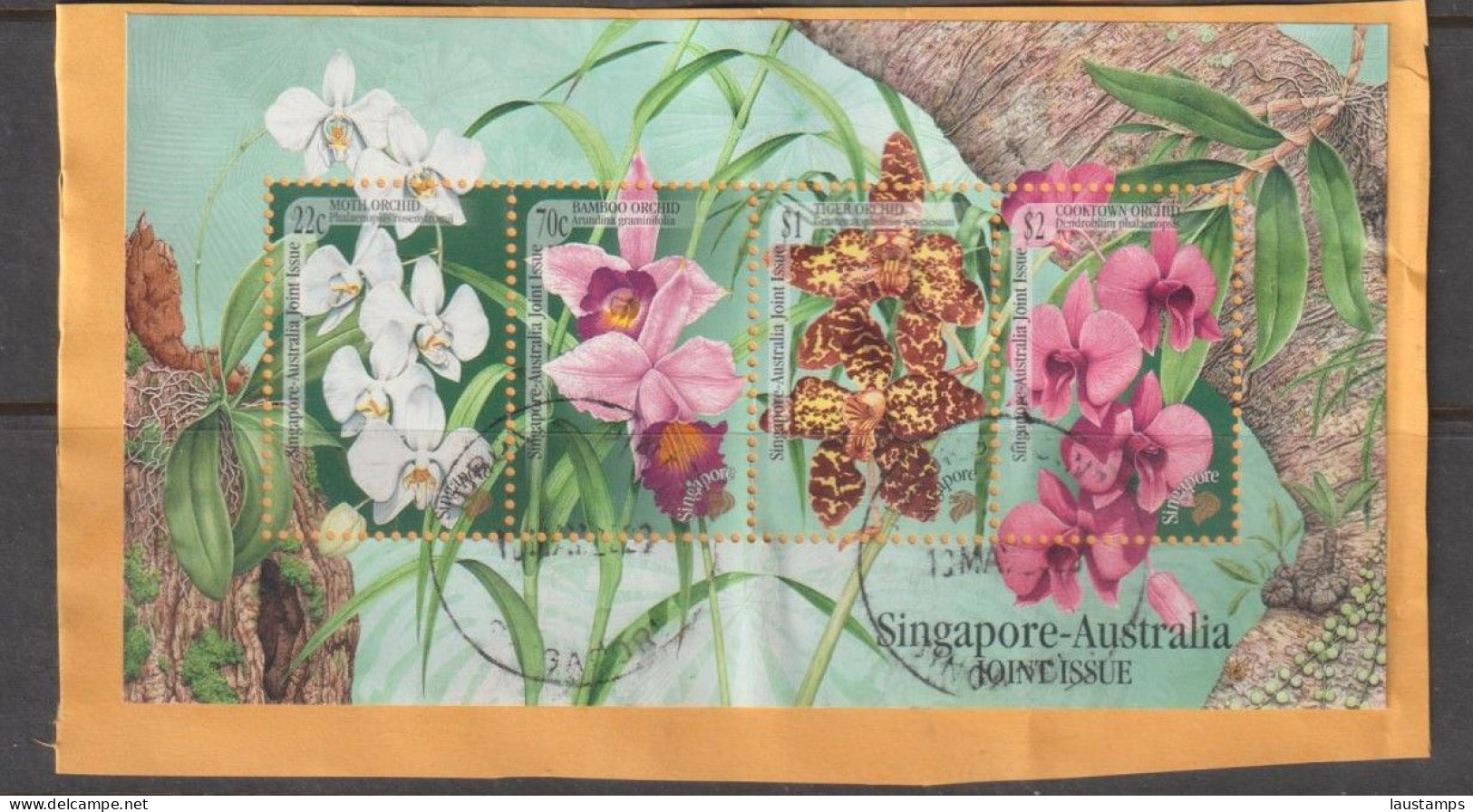 Singapore Stamps Used On Paper - Singapore (1959-...)