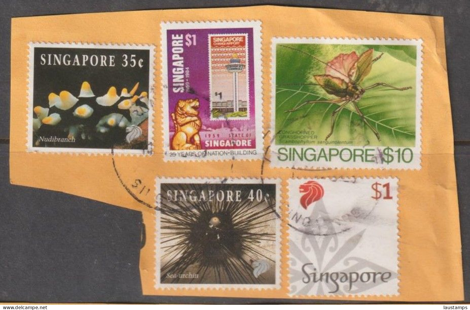 Singapore Stamps Used On Paper - Singapore (1959-...)