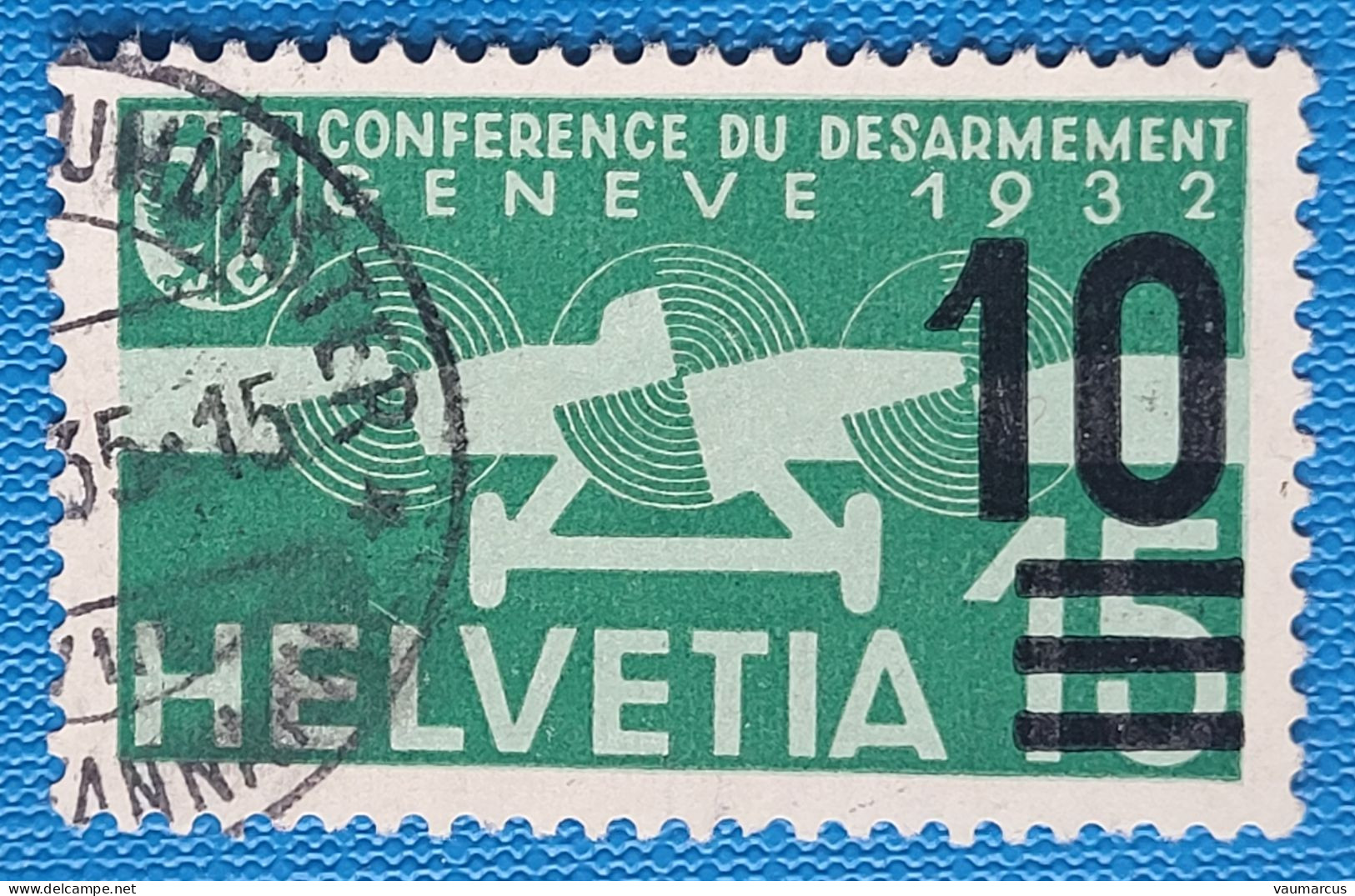 Zu 20b / Mi 286b / YT PA 19 Surcharge Matte Obl. ZÜRICH FRAUMÜNSTER 1935  SBK 110 CHF Voir Description - Used Stamps