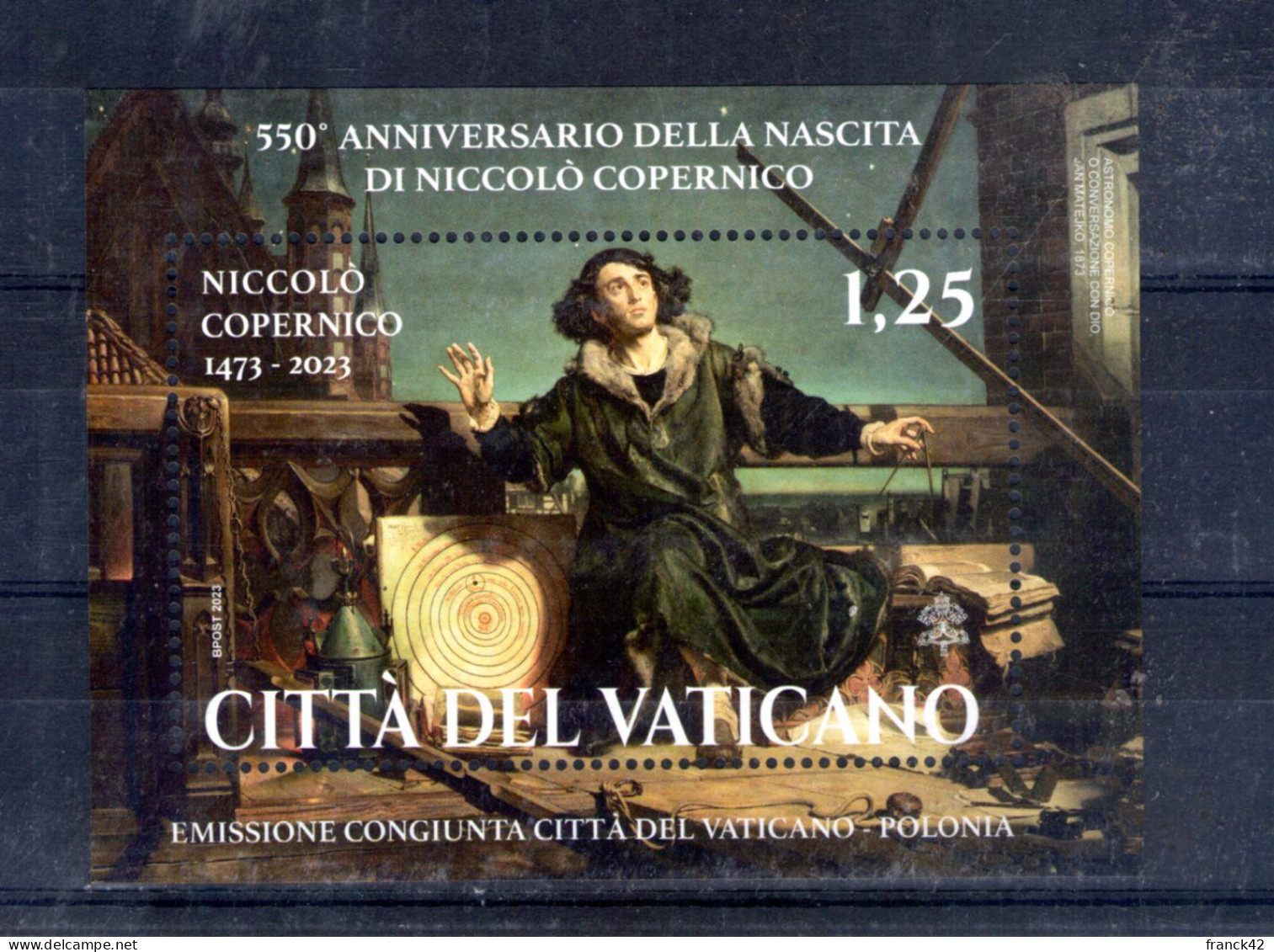 Vatican. Feuillet. 550e Anniversaire De La Naissance De Copernic. 2023 - Neufs