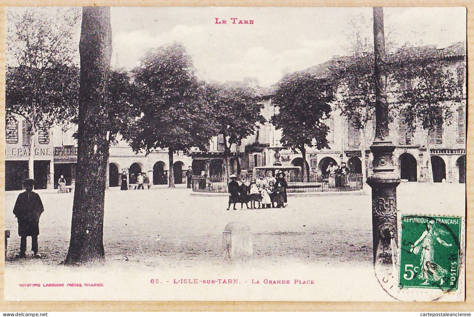 04409 / ⭐ ◉ L'ISLE-sur-TARN Grande Place Animation Enfantine 1910s à Berthe CAYLA Rue Régans Toulouse-LABOUCHE 65 Lisle - Lisle Sur Tarn