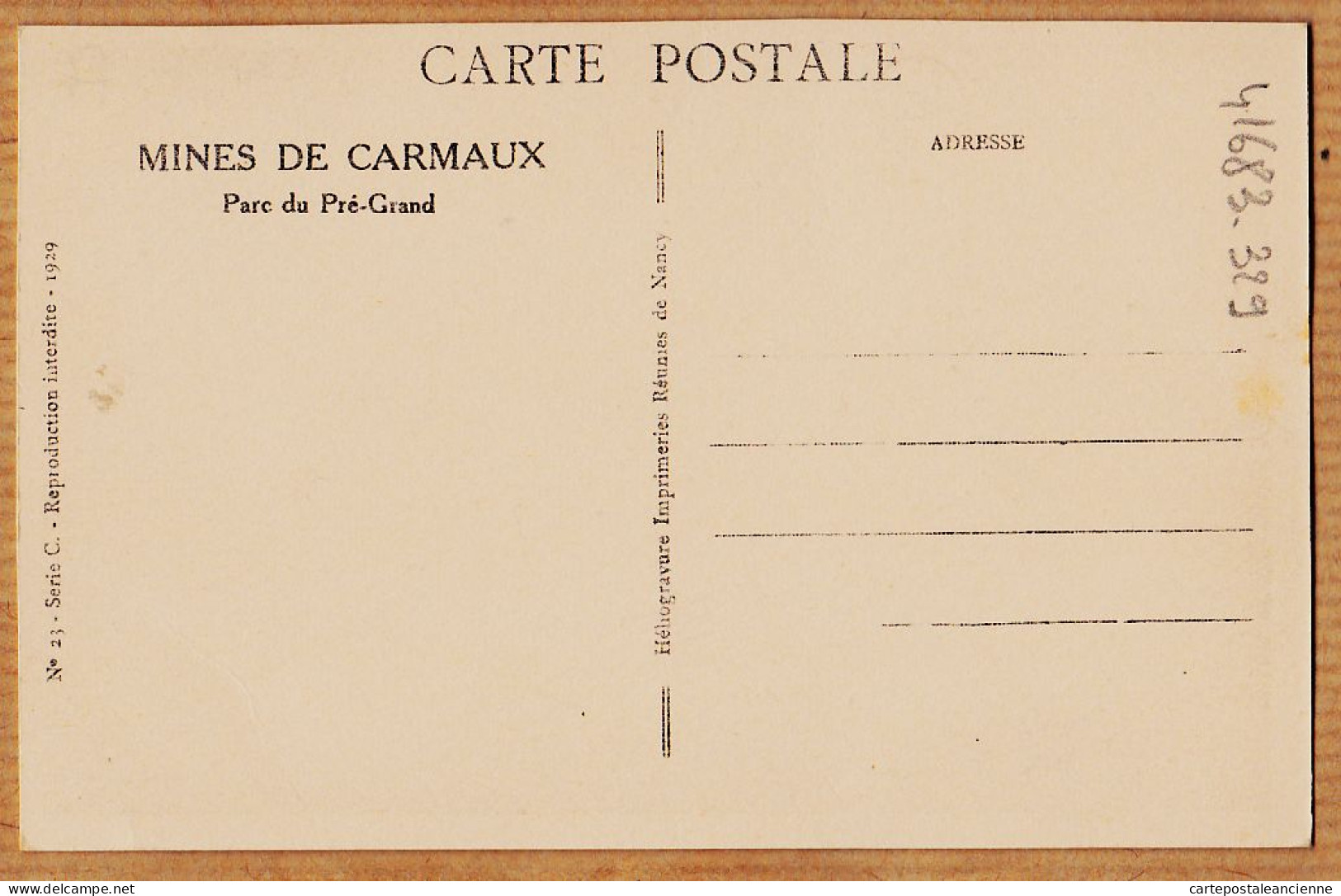 04081 / CARMAUX Mines Parc Du PRE-GRAND Kiosque à Musique 1929 Héliogravure IRN N°23 Série C - Carmaux