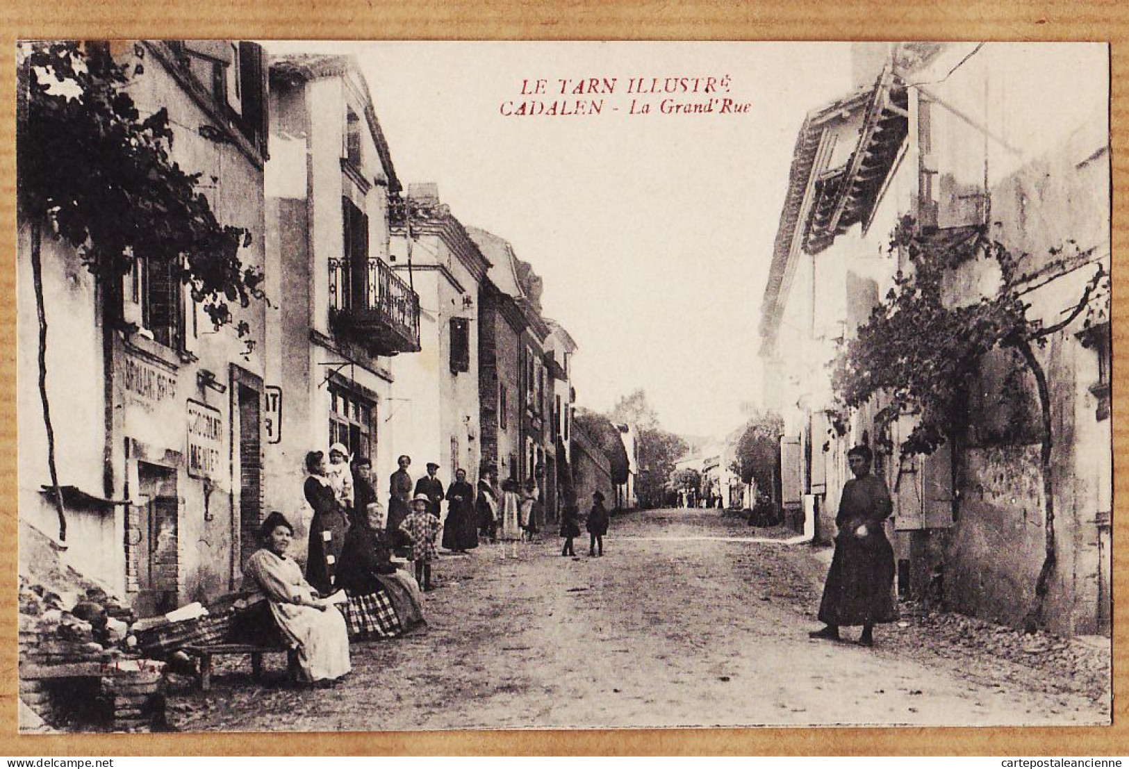 04074 / Peu Commun CADALEN Tarn Epicerie La Grand Rue Animation Villageoise 1910s Edition VAISSIERES - Cadalen