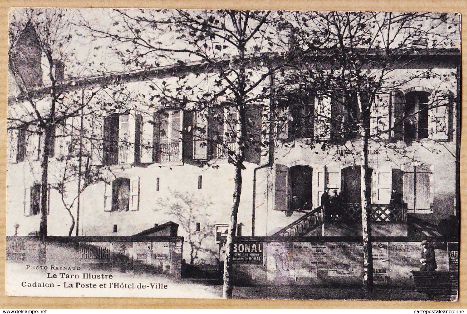 04076 / CADALEN Tarn La Poste Et L'Hôtel-de-Ville 1910s Photo RAYNAUD - Cadalen