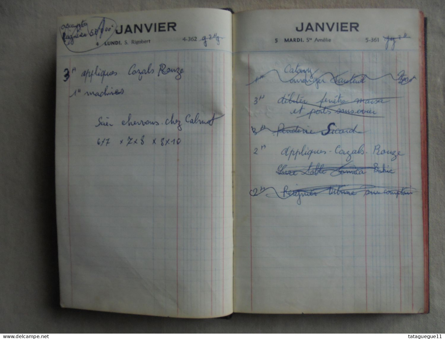 Ancien - Agenda ELJI 1960 Avec Annotations D'un Menuisier Quillan Aude 11 - Andere & Zonder Classificatie