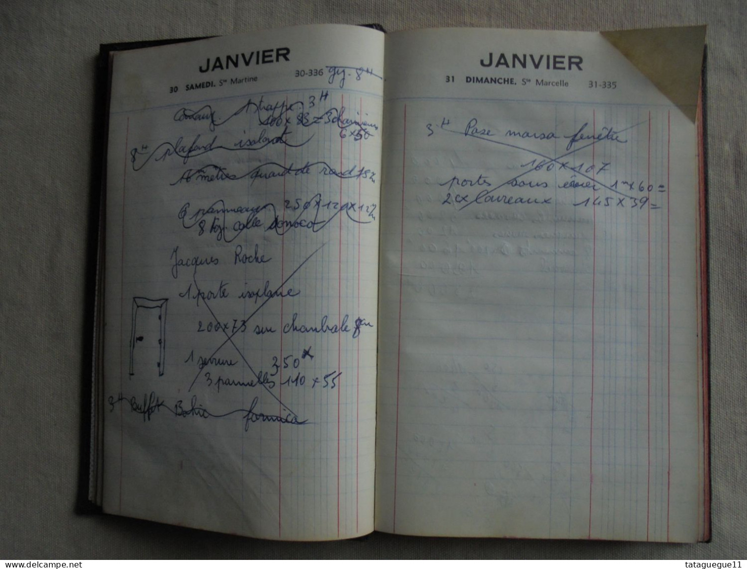 Ancien - Agenda ELJI 1960 Avec Annotations D'un Menuisier Quillan Aude 11 - Sonstige & Ohne Zuordnung