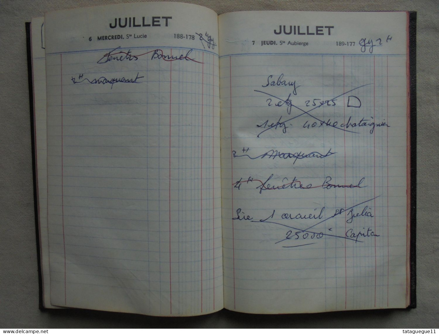 Ancien - Agenda ELJI 1960 avec annotations d'un menuisier Quillan Aude 11