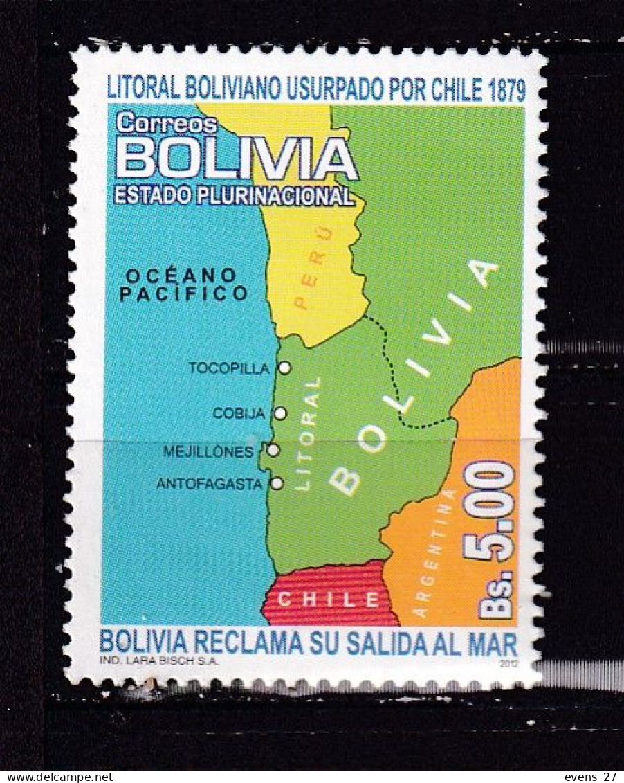 BOLIVIA-2012- MAP-MNH. - Bolivia