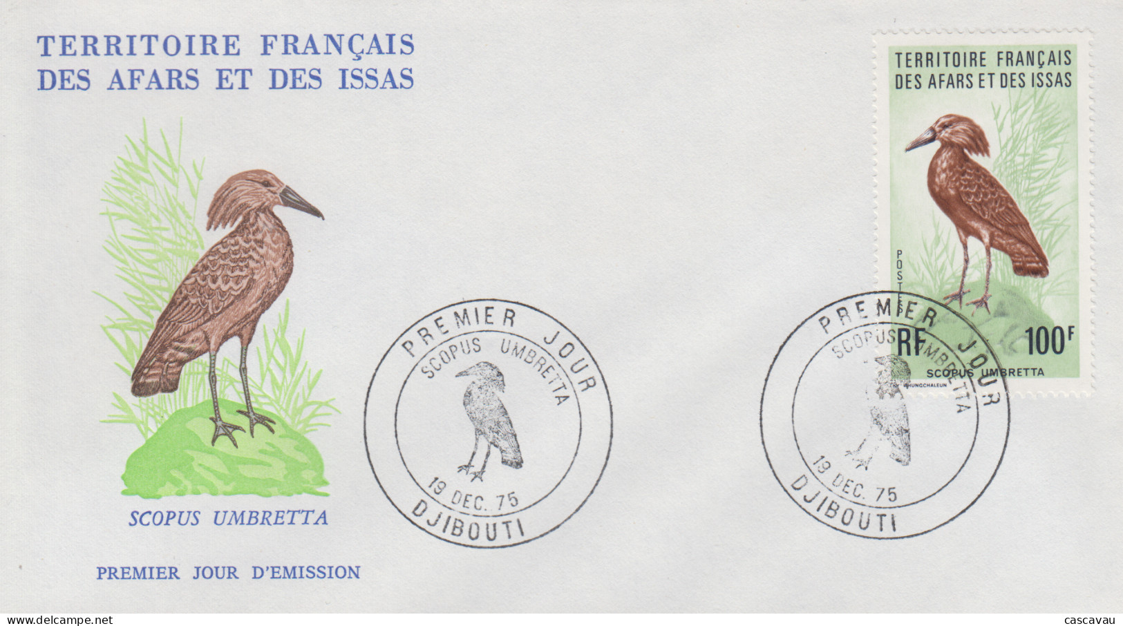 Enveloppe  FDC  1er  Jour  TERRITOIRE  FRANCAIS   Des   AFARS  Et  ISSAS     Oiseaux   1975 - Andere & Zonder Classificatie