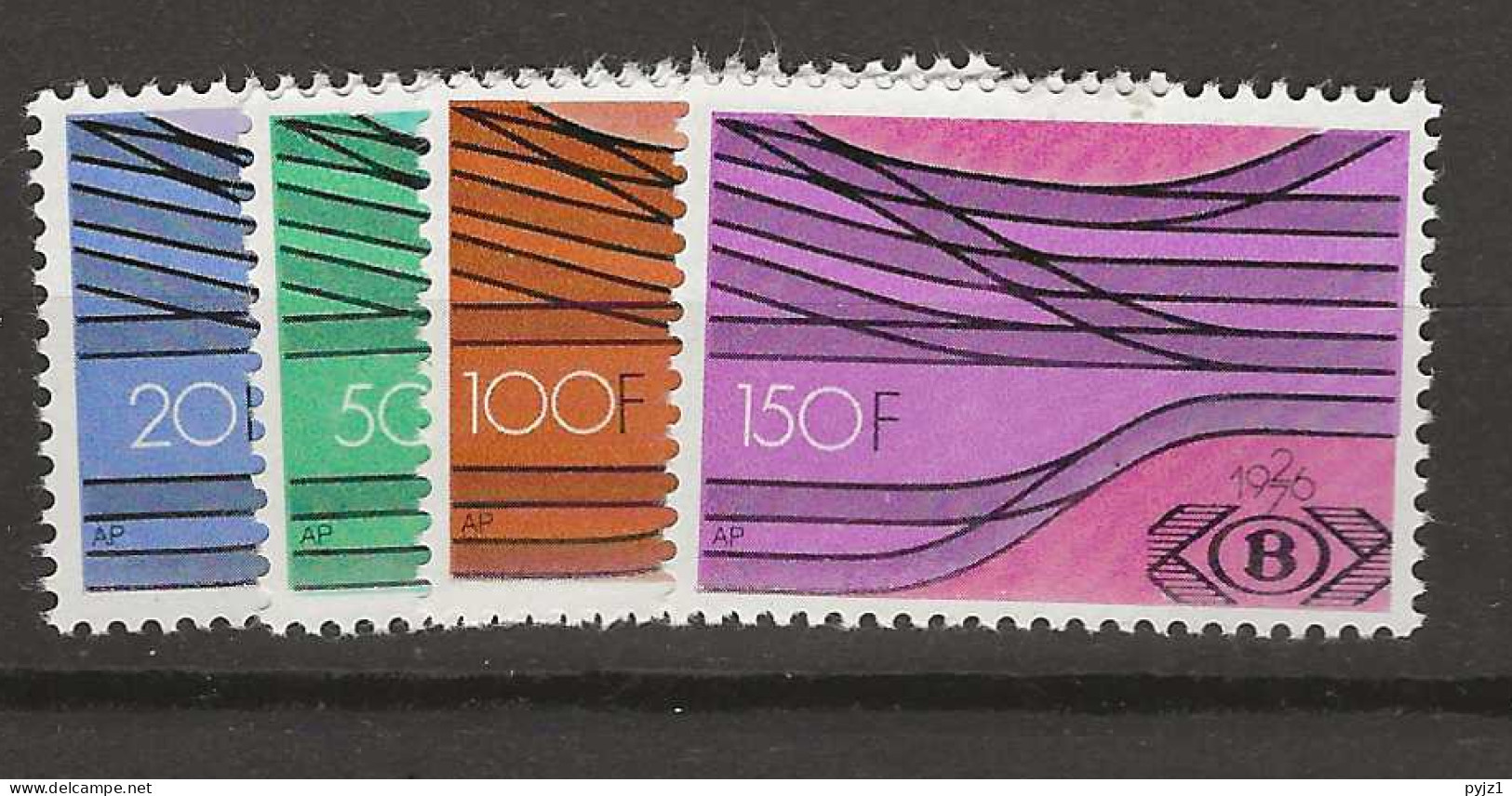 1976 MNH Belgium Railway Mi 352-55 Postfris** - Nuovi