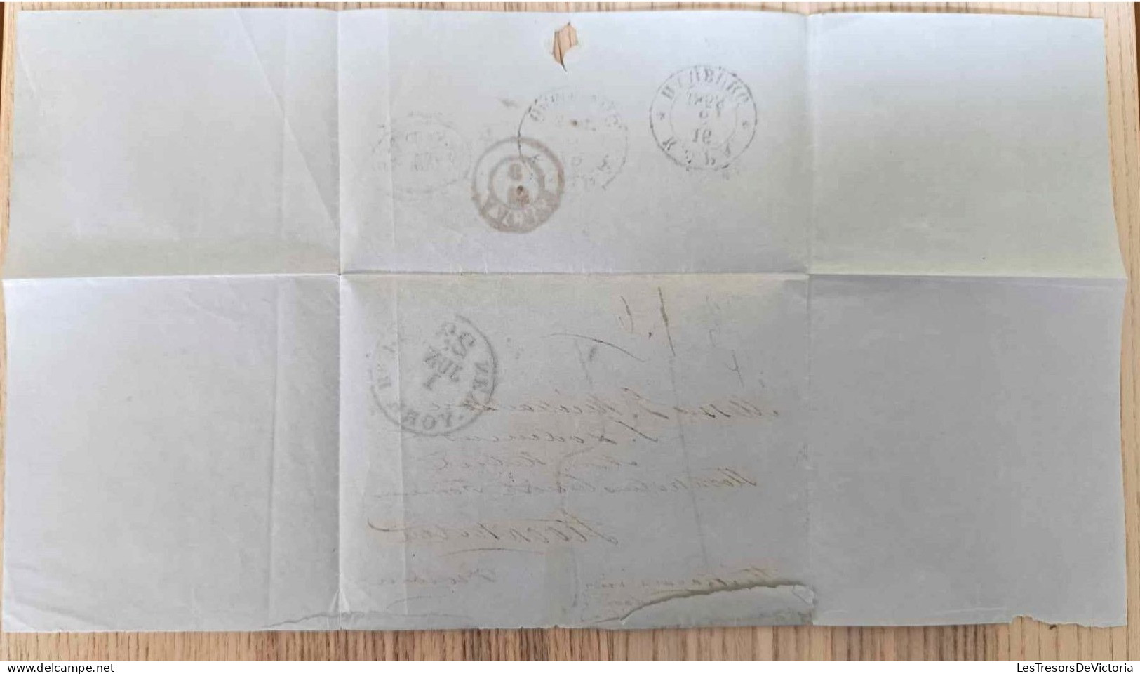 Folded Letter Outer Shee - New York To Stackholm, Sweden - 1 June 1858 - …-1845 Prephilately