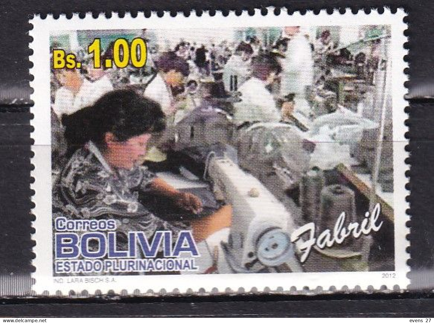 BOLIVIA-2012- FABRIL-MNH. - Bolivia