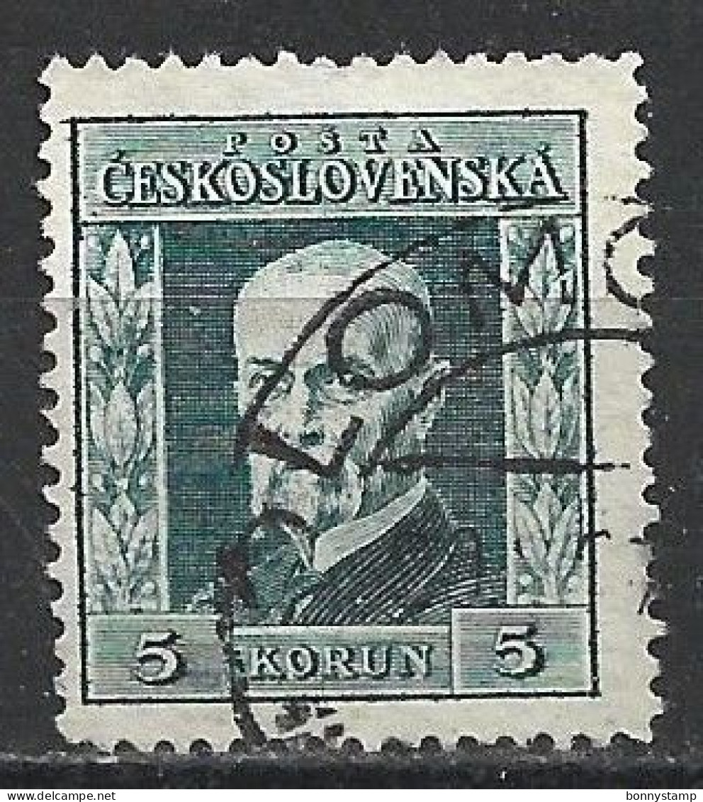 Cecoslovacchia, 1926/27 - 5k President Masaryk - Nr.122 Usato° - Usati