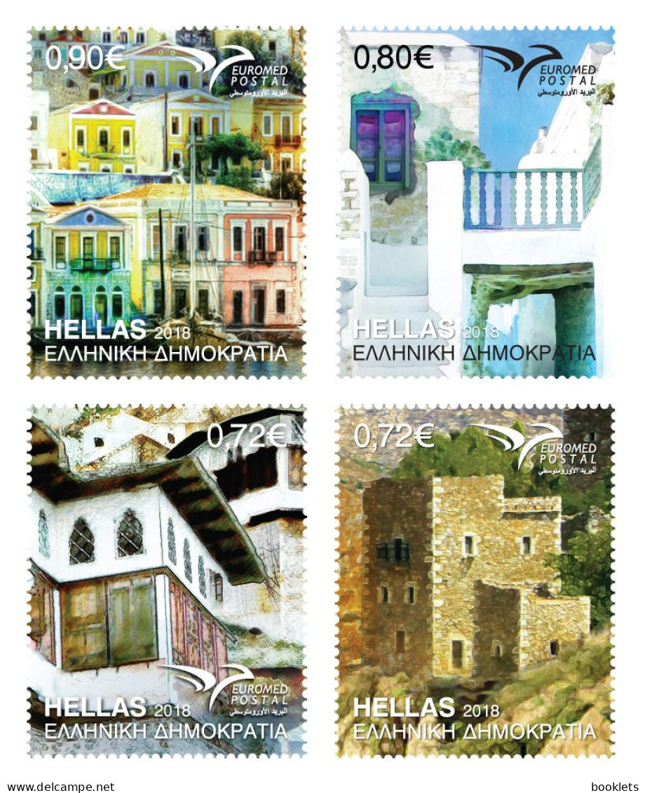 GREECE, Booklet 99, 2018, Euromed, Houses - Postzegelboekjes