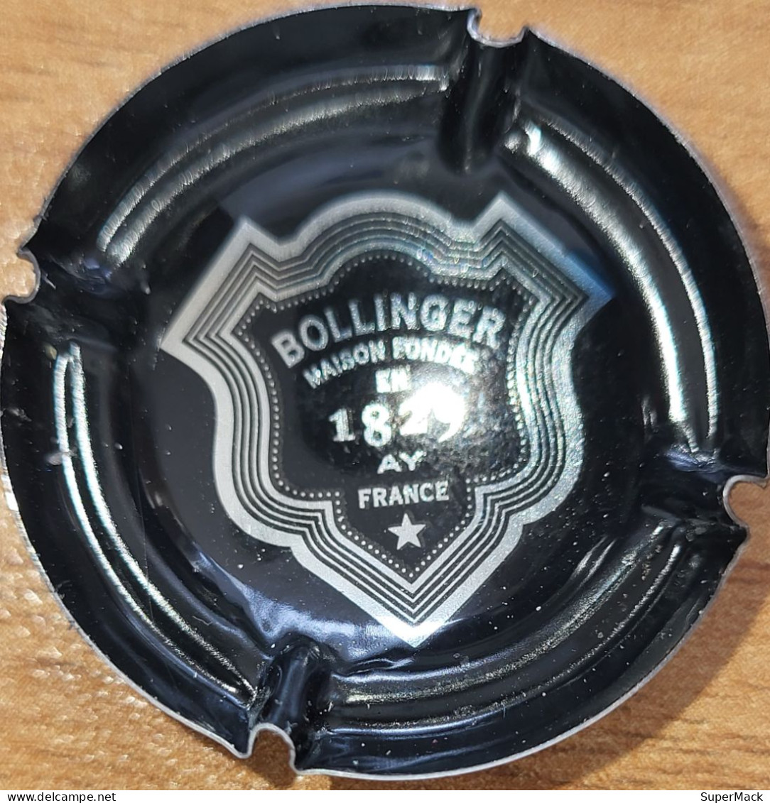 Capsule Champagne BOLLINGER Série Limitée, Ecusson 1829, 5 Liseret Argent +1 Pointillé, Noir&argent Nr 57d ** EX.RARE ** - Bollinger