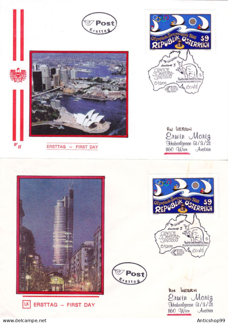 OLYMPIC GAMES,  X2  COVERS FDC  2000  AUSTRALIA - Sommer 2000: Sydney