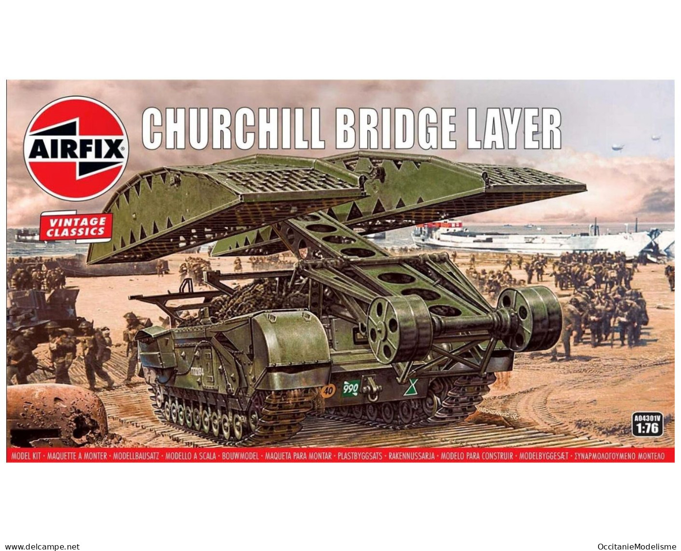 Airfix - CHAR CHURCHILL BRIDGE LAYER Seconde Guerre Mondiale Maquette Réf. A04301V Neuf NBO 1/76 - Vehículos Militares