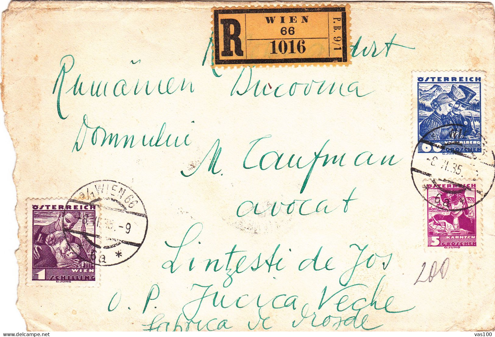 HISTORICAL DOCUMENTS  REGISTERED   COVERS NICE FRANKING 1935 COSTA RICA - Costa Rica