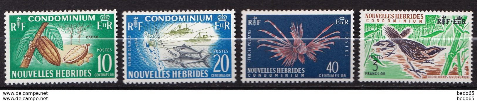 NOUVELLES -HEBRIDES N° 215 à 218 NEUF*  TRACE DE CHARNIERE MH - Nuovi