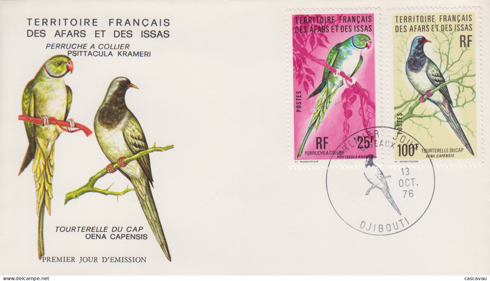 Enveloppe  FDC  1er  Jour  TERRITOIRE  FRANCAIS   Des   AFARS  Et  ISSAS     Oiseaux   1976 - Altri & Non Classificati