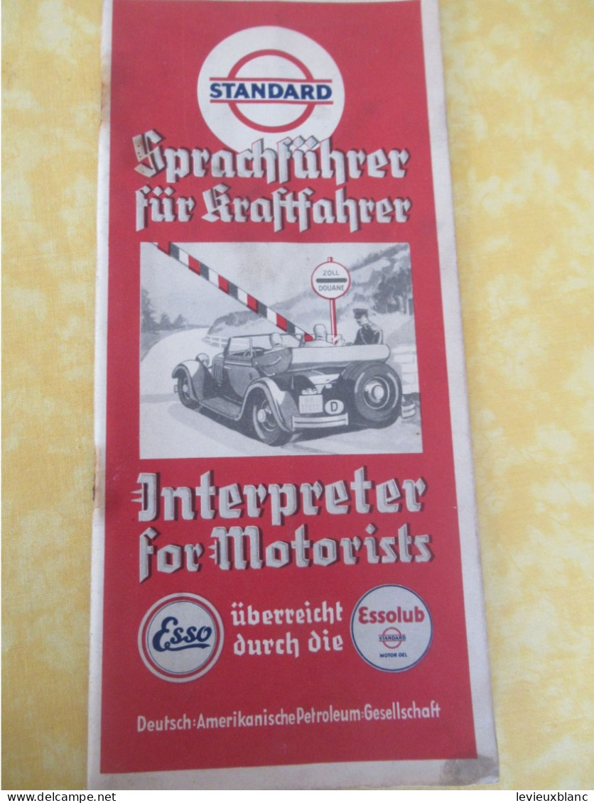 Standard/ Sprachführer Für Krafttfahrer/ Interpreter For Motorists/ Esso , Essolub/ Deutsch/vers 1935-40         PGC568 - Germania