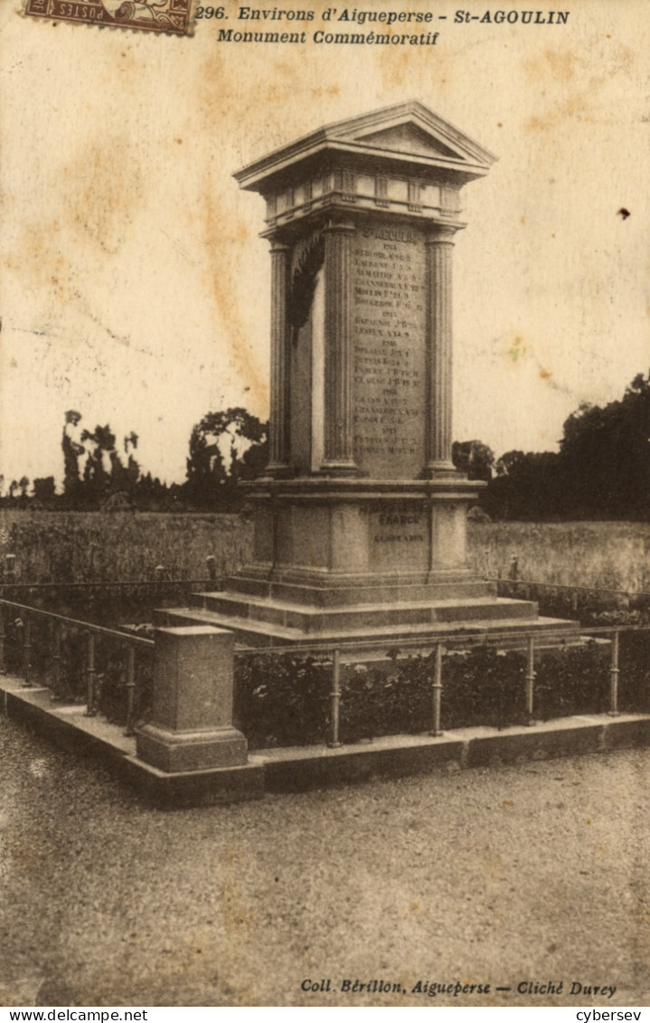 SAINT-AGOULIN Près D'Aigueperse - Monument Commémoratif - Aigueperse