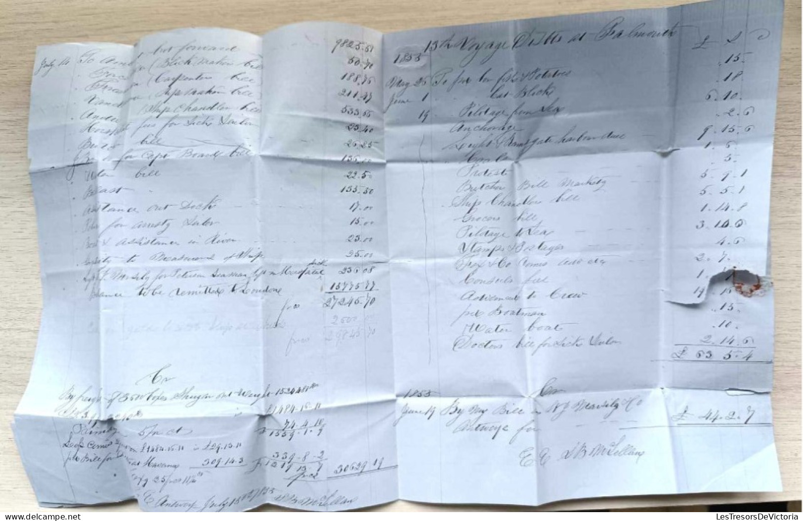 Folded Letter  - Antwerper - Belgium - To Portland - Maine - 15 July 1855 - Otros & Sin Clasificación