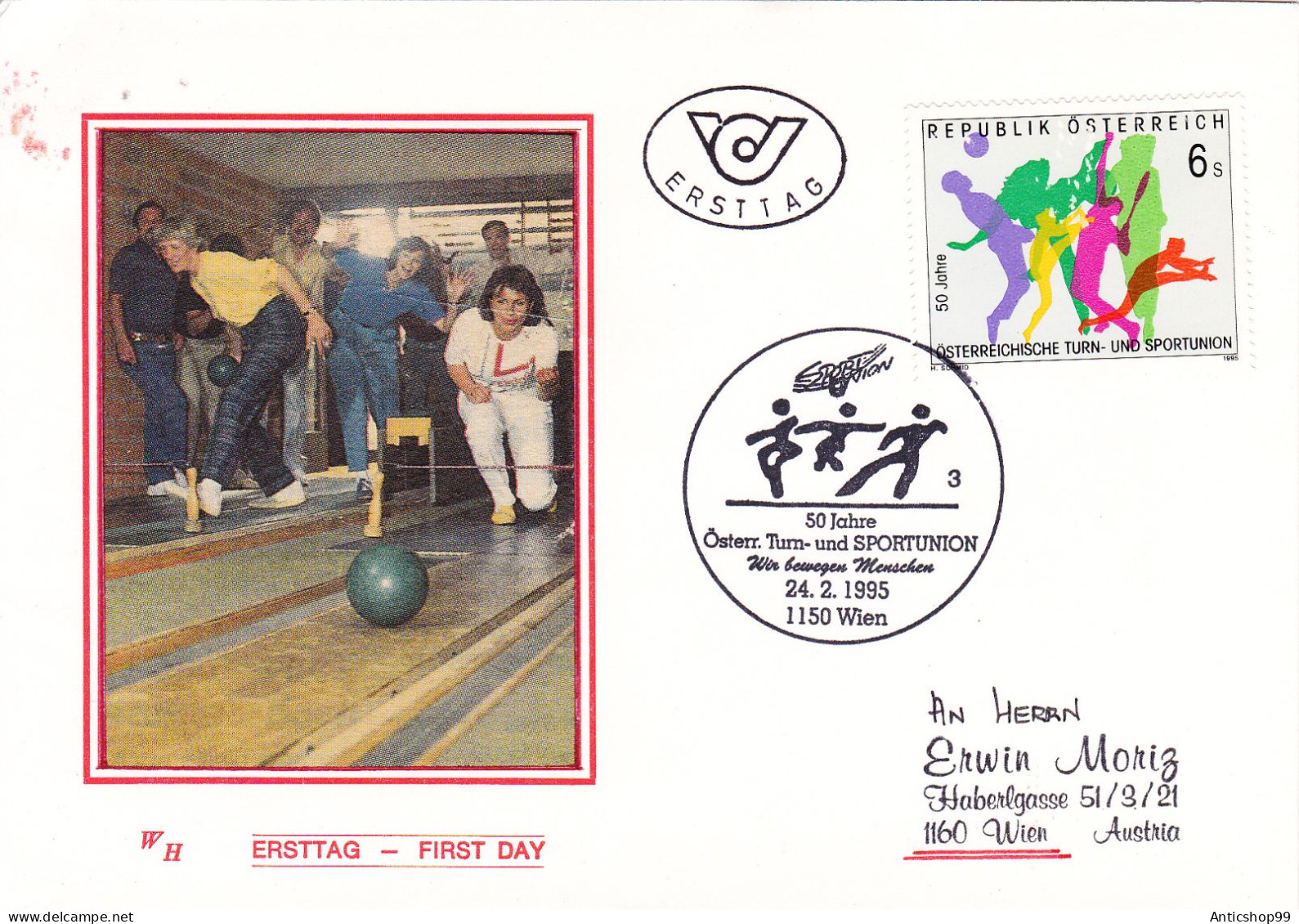 BOWLING   COVERS FDC  1995  AUSTRIA - Pétanque