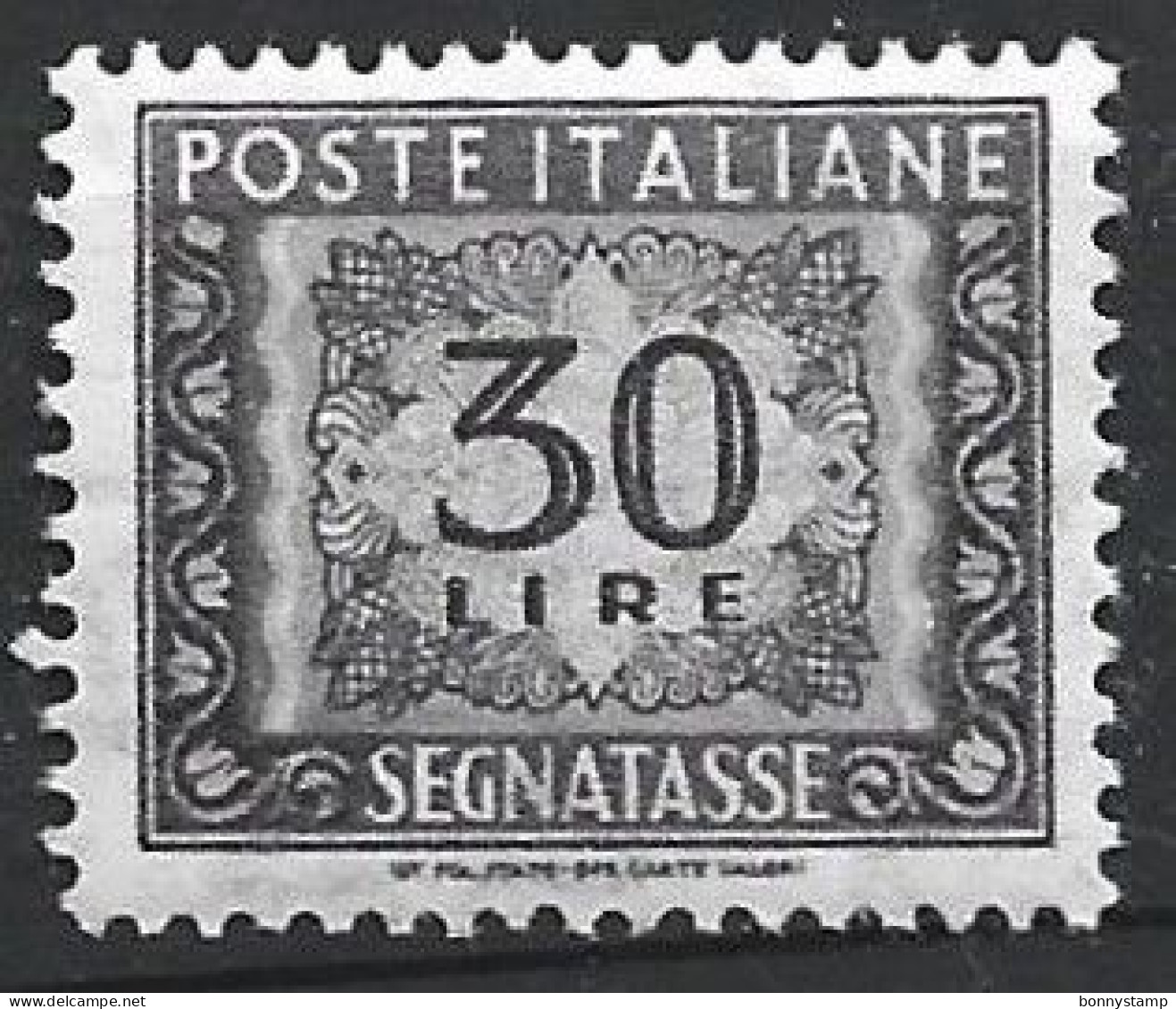 Repubblica Italiana, 1955/66 - 30 Lire Segnatasse, Fil. Stelle - Nr.116 MNH** - Portomarken