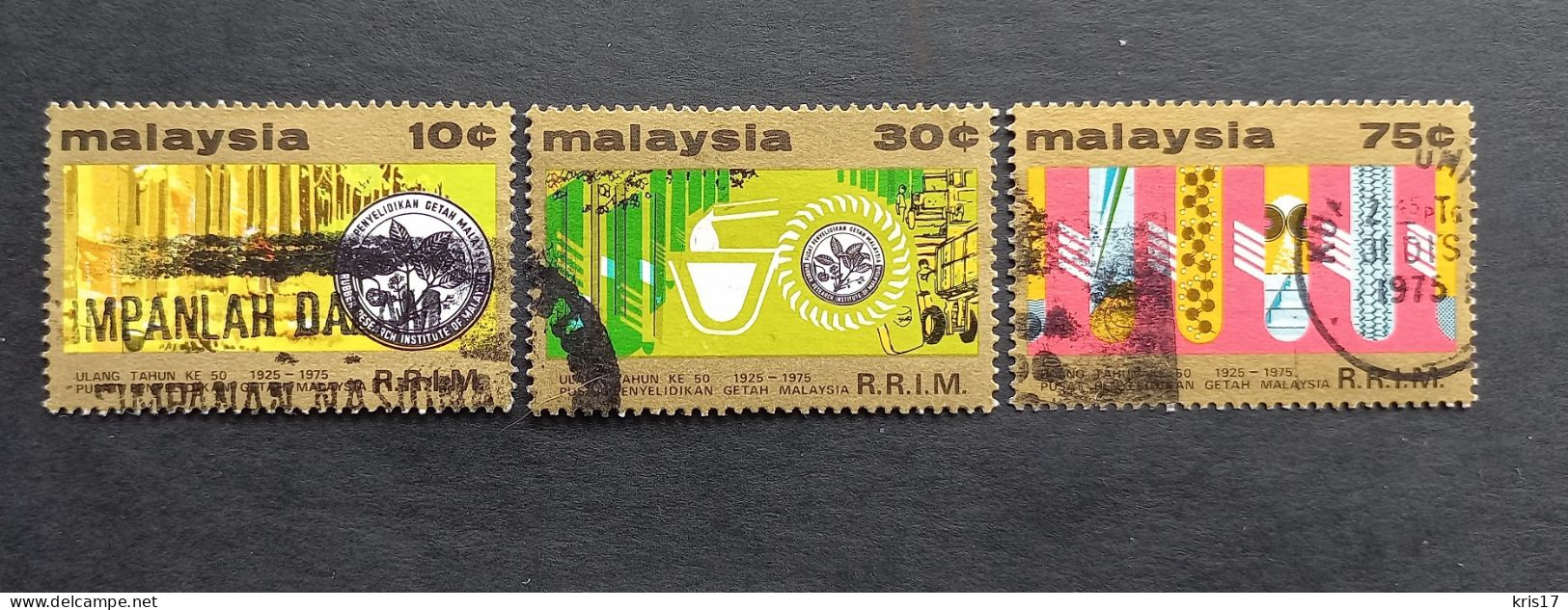 (TI)(MAL1975-3) Malaisie Malaysia Institut De Recherches Du Caoutchouc Used Oblitérés - Malaysia (1964-...)