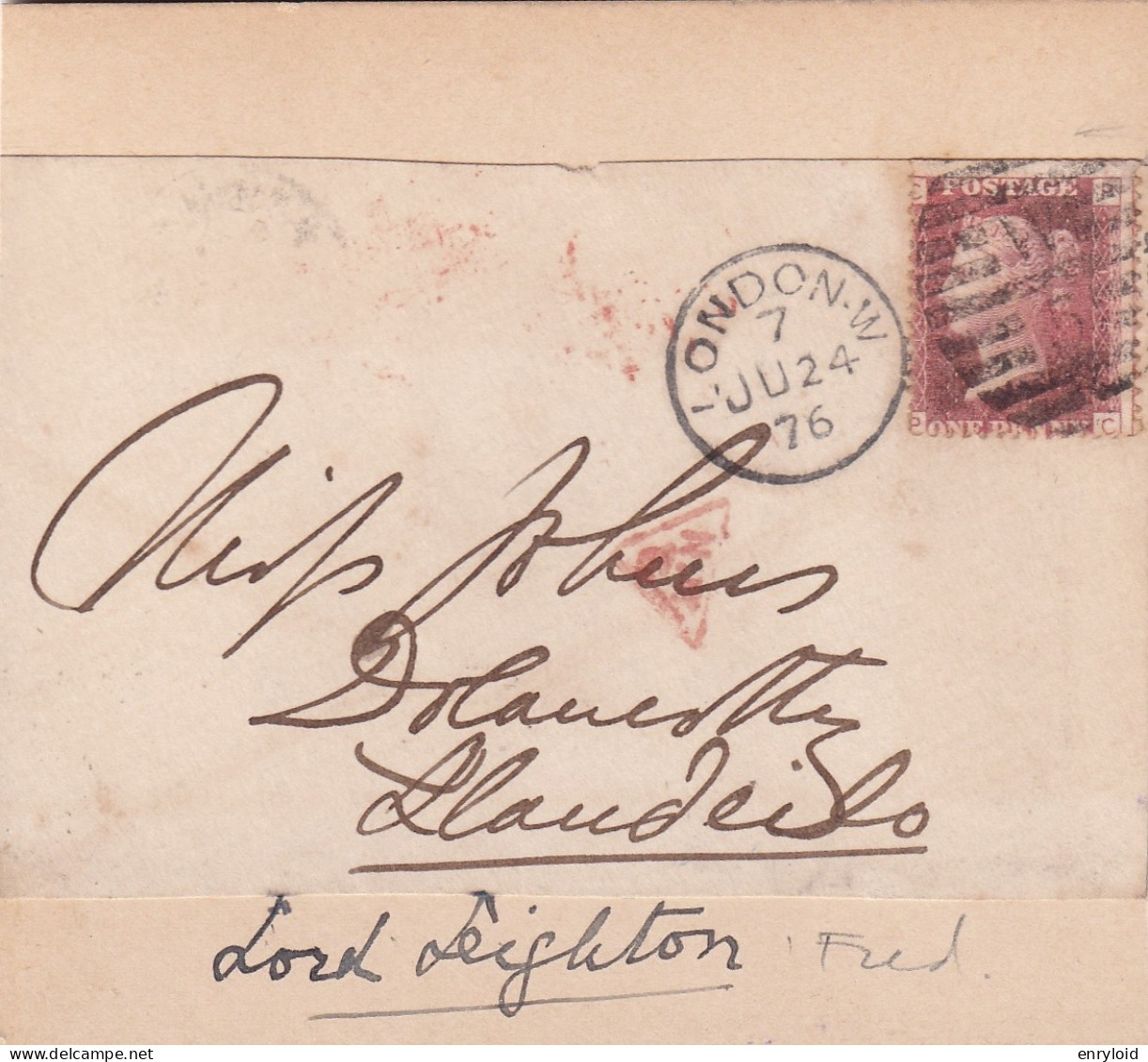 1876 - One Penny Red - Storia Postale