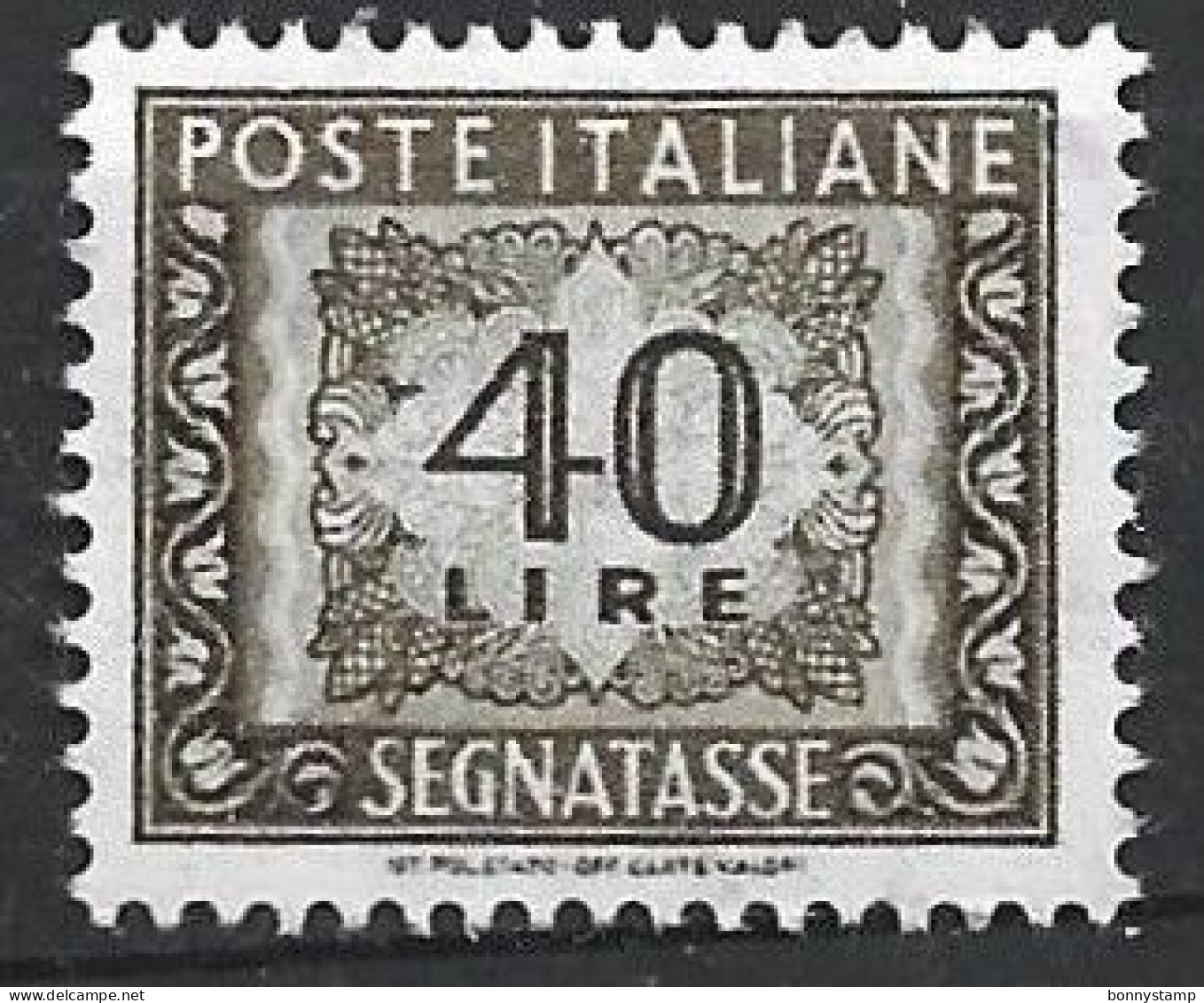 Repubblica Italiana, 1955/66 - 40 Lire Segnatasse, Fil. Stelle - Nr.117 MNH** - Taxe