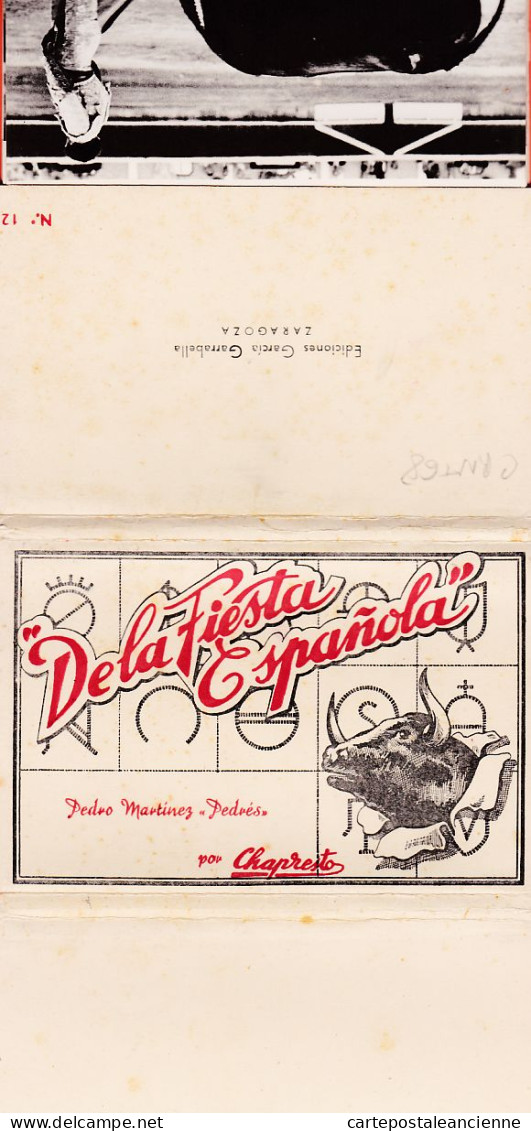 9473 / ⭐ ♥️ Rare Corrida 10 Postales Pedro MARTINEZ PEDRES Por CHAPRESTO De Fiesta ESPANOLA 1960s GARRABELLA 12 Zaragoza - Corridas