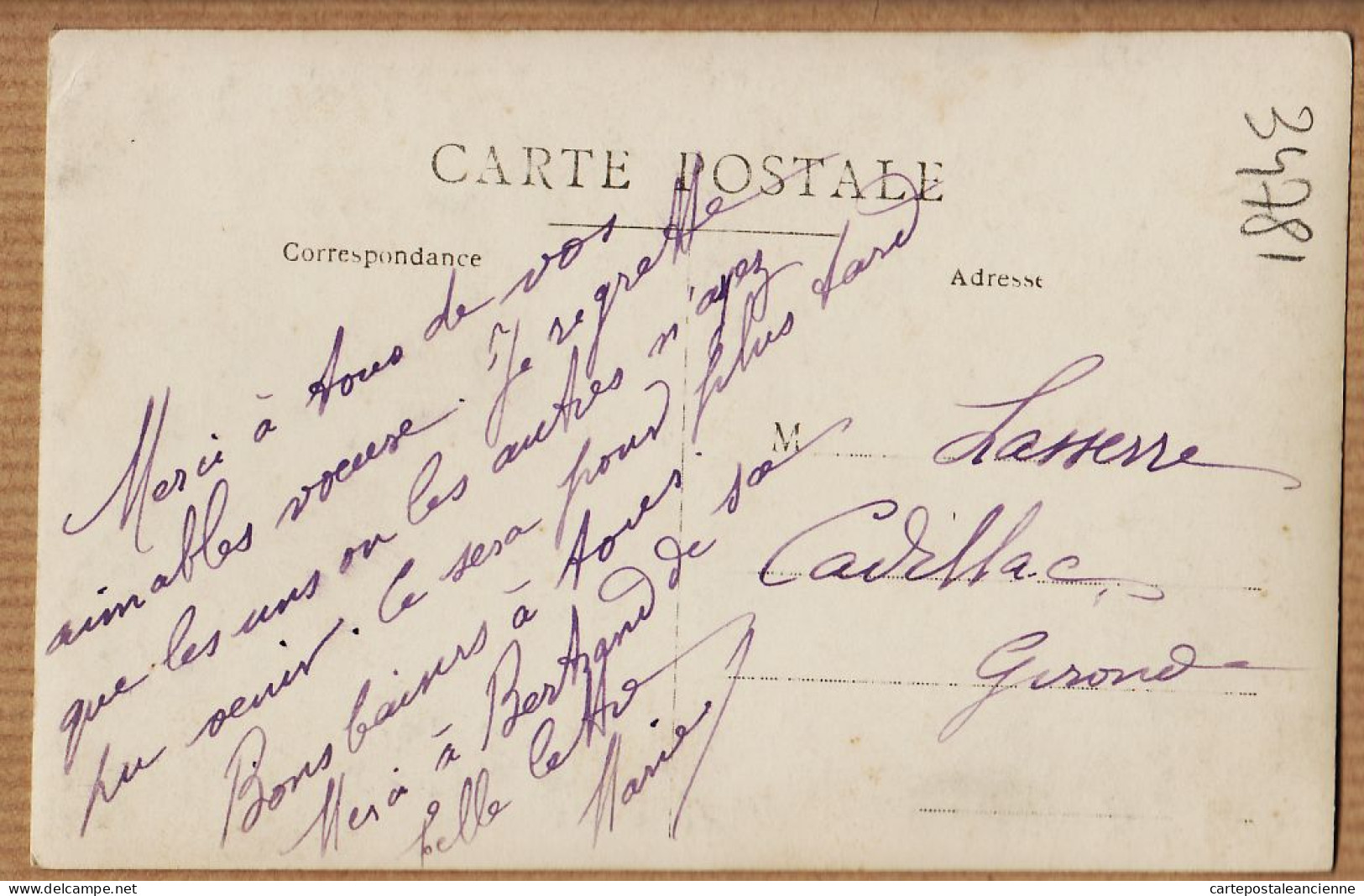 9195 /⭐ CADILLAC Gironde Carte-Photo 1910s Maison Traditionnelle Petit Commerce Style LANDAIS à LASSERRE  - Cadillac
