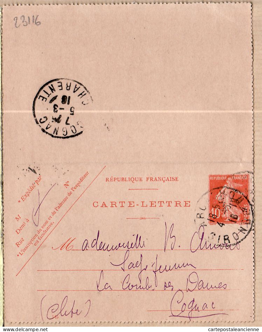 9089 /⭐ Carte-Lettre Modèle 515 Arcachon 04.03.1916 à ARNOUD Sage Femme 1er Classe La Combes Des Dames Cpaww1 - Cartes-lettres