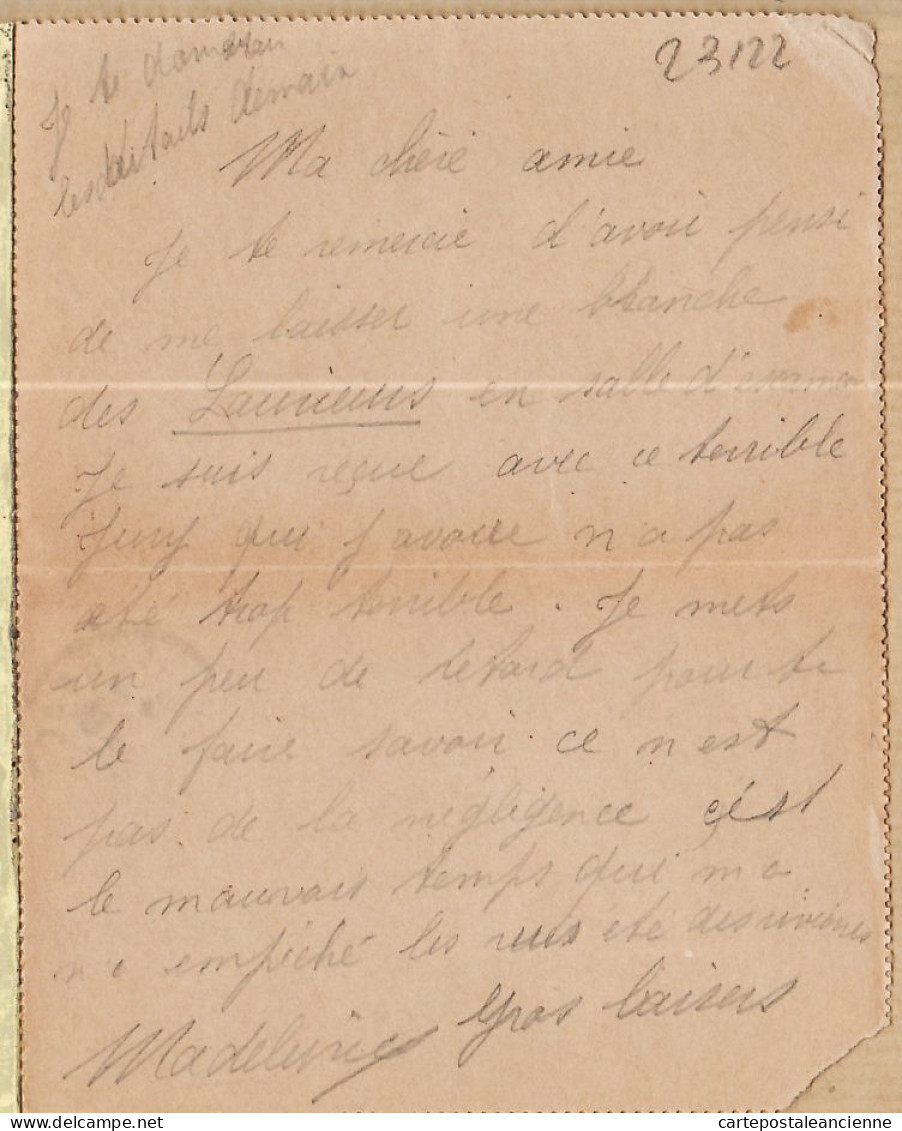 9085 /⭐ Carte-Lettre Modèle 516 Bordeaux St-Projet 11.11.1915 à ARNOUD Sage Femme 1er Classe Rue Chateaurenard Cpaww1 - Cartes-lettres