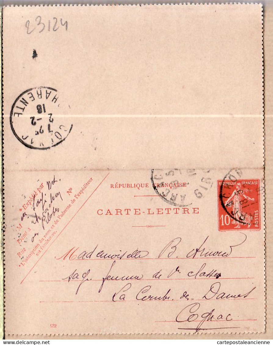 9083 /⭐ Carte-Lettre Modèle 532 Arcachon 01.02.1916 à ARNOUD Sage Femme 1er Classe La Combes Dames Cpaww1 - Cartes-lettres