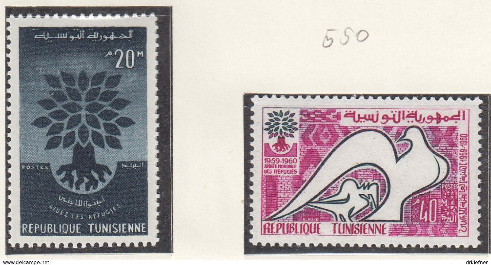 TUNESIEN  549-550, Postfrisch **, Weltflüchtlingsjahr, 1960 - Tunisia (1956-...)