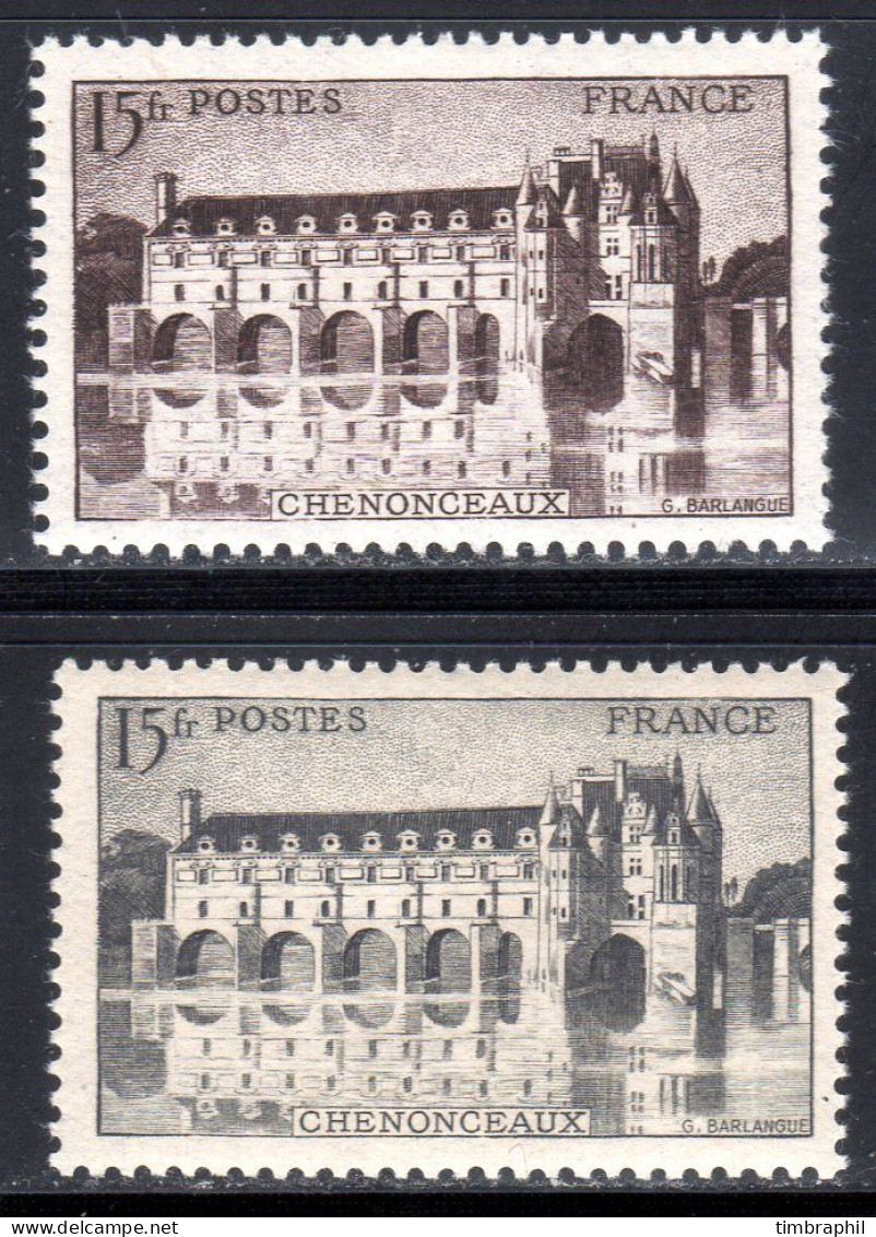 N° 610 + 610c (Chenonceaux) Neufs** LUXE Signé: COTE= 81 € - 1941-42 Pétain