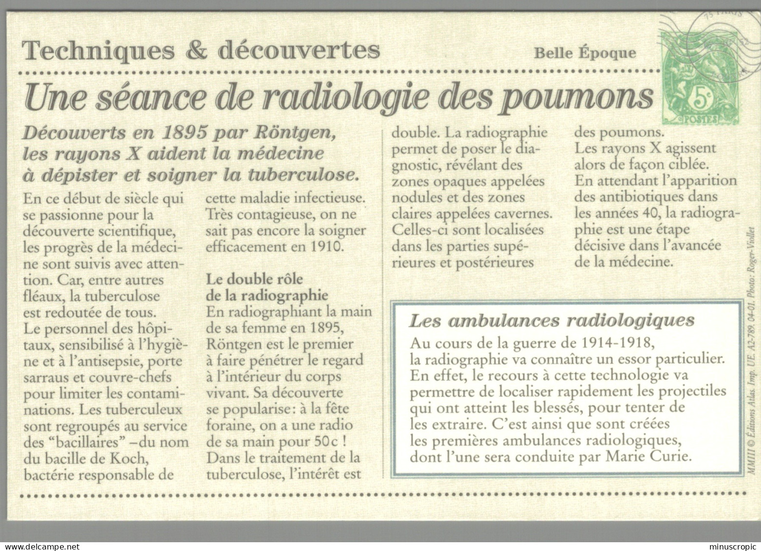 CPM  - Utilisation Des Premières Radioscopies - Reproduction - Health