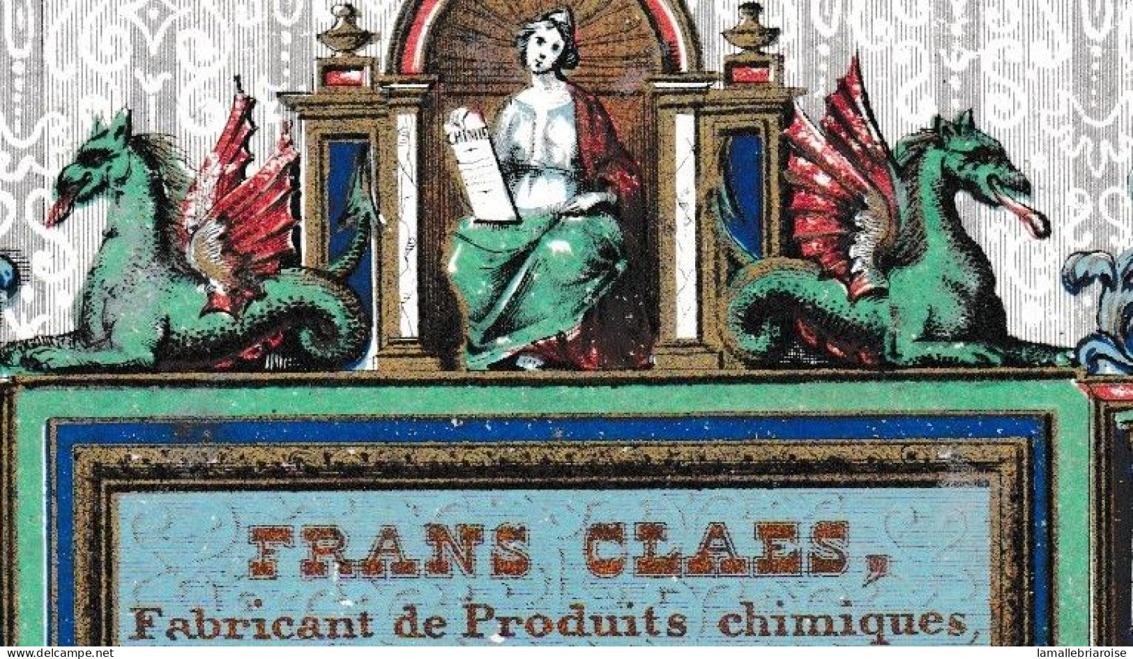 Belgique "Carte Porcelaine" Porseleinkaart, Frans Claes, Produits Chimiques, 2 Dragons ,Gand, Dim 132x89mm - Porzellan