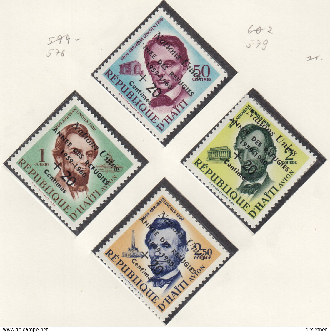 HAITI  576-579, Postfrisch **, Weltflüchtlingsjahr, 1959 - Haiti